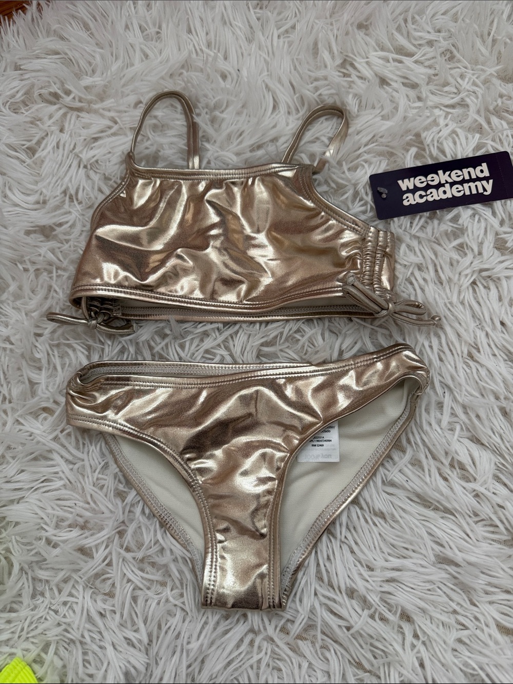 Weekend Academy Metallic Gold Bikini Set